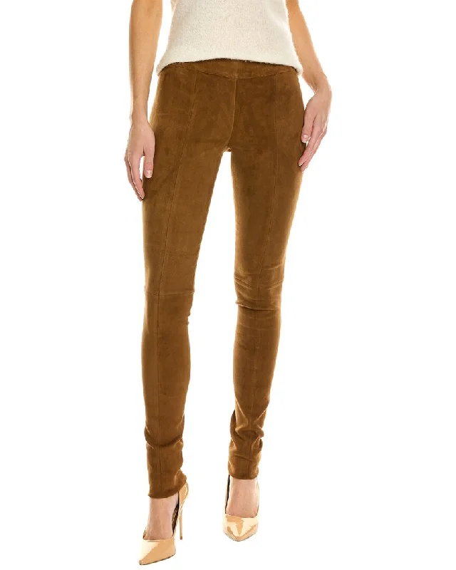 Wool blend tight trousers for women with soft, breathable fabric for year-round wear -Ferragamo Suede Pant