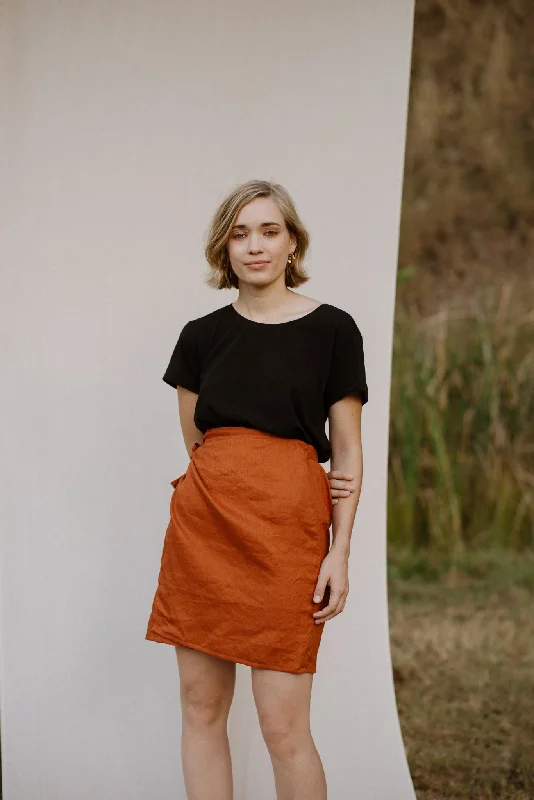 Brown Dresses for Earthy -Common Stitch Bellbird Wrap Skirt